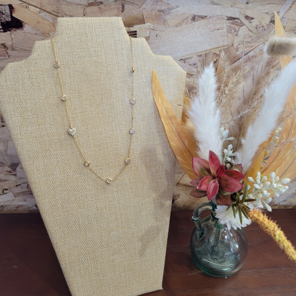 Juicy Couture Gold Necklace with Crystal Charms
